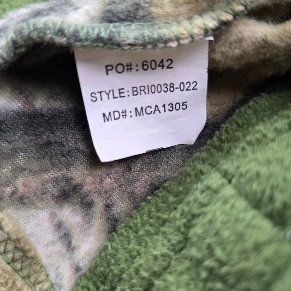 Browning Men's Fleece Vest Camo Accents Green Full Zip Casual Sportswear XL